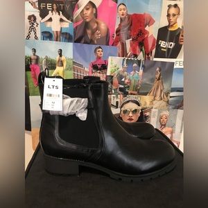 LTS Black Buckle Ankle Boots In Standard D Fit